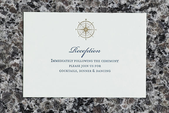 Anchors Away Reception Card