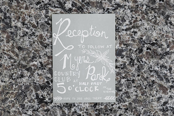 Blackboard Reception Card