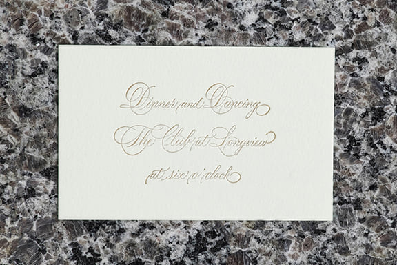 Hand Calligraphy Reception Card