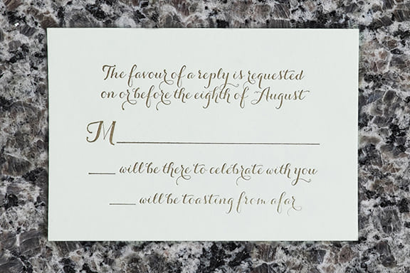 Exquisite Response Card